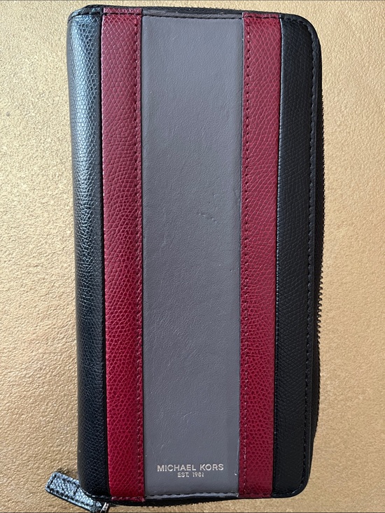 Michael Kors Handbags - Michael Kors Zip-Around Wallet in Black, Burgundy, Gray